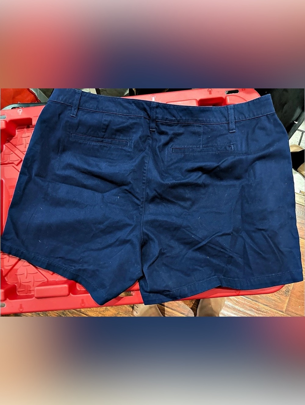 St. John’s bay Secretly Slim Mid-Rise Short Mid-Rise Bermuda Shorts in Blue Size